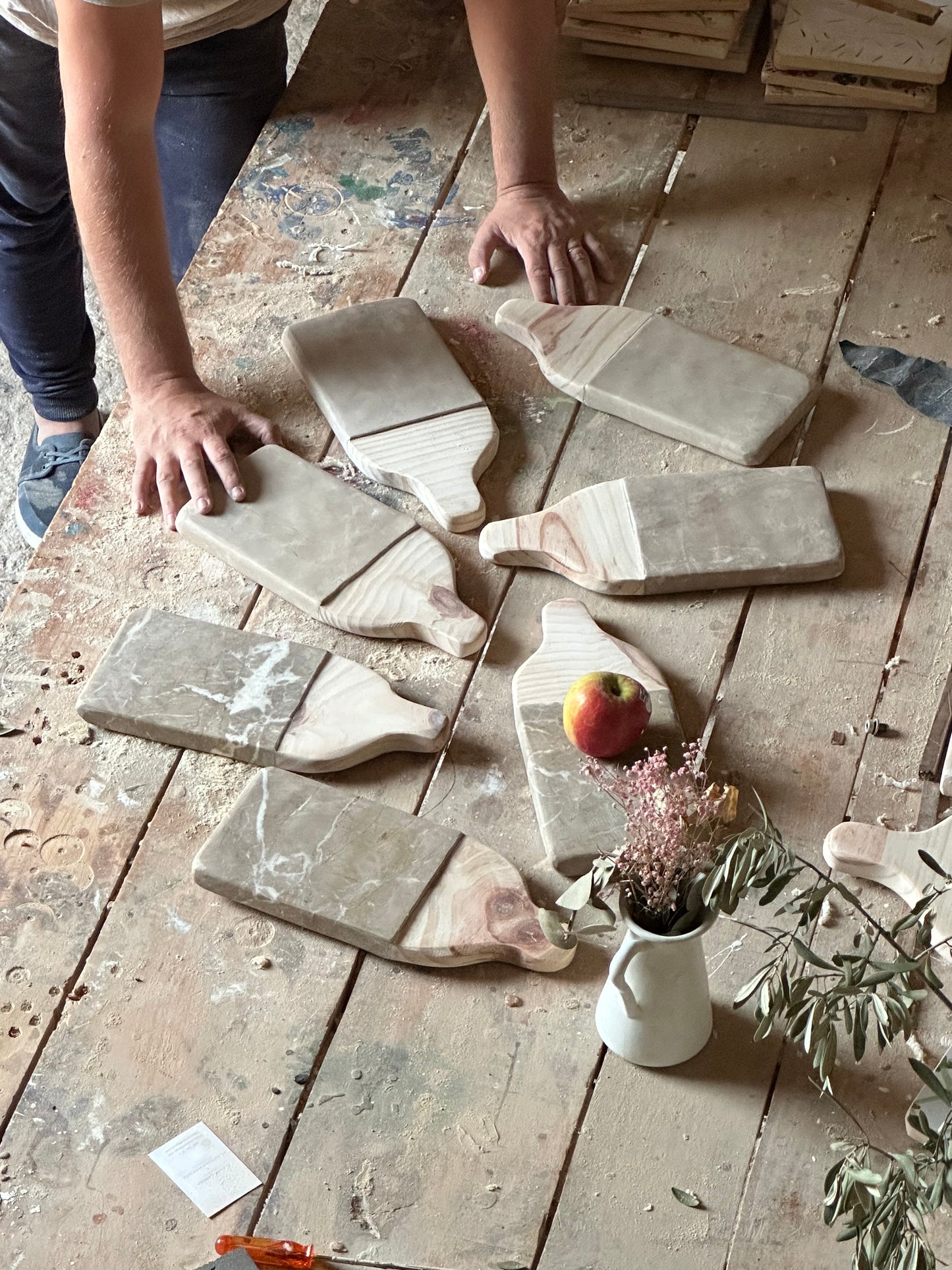 Tabla piedra y madera