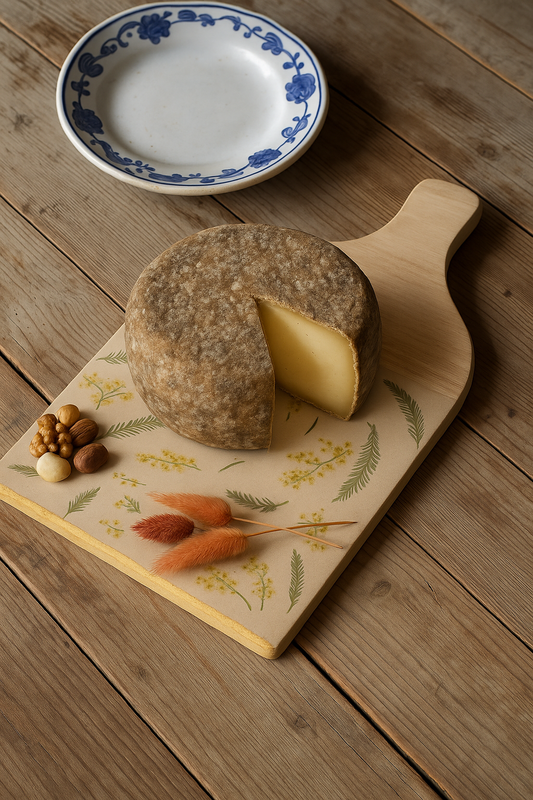 Tabla Mimosa .Tabla de cerámica con motivos florales , para servir alimentos