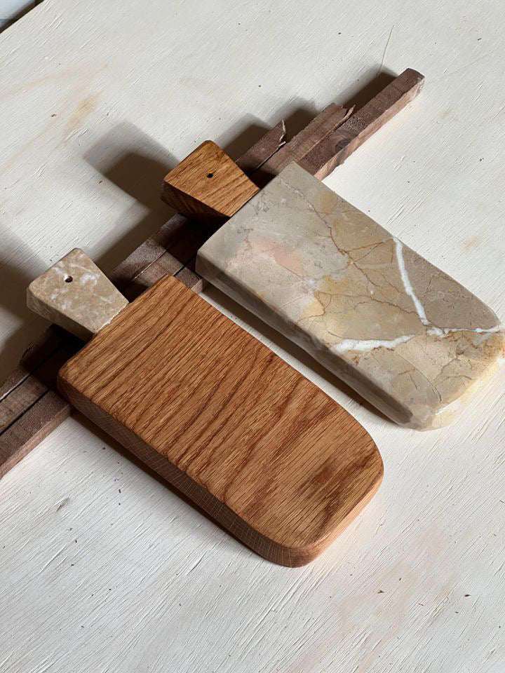 "Nikkei" Pack de dos tablas de madera y piedra