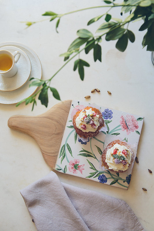 Tabla The Queen- Tabla de cerámica con motivos florales , para servir alimentos