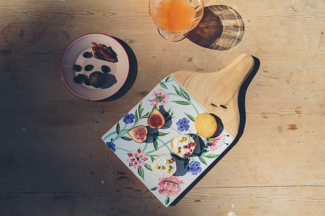 Tabla The Queen- Tabla de cerámica con motivos florales , para servir alimentos