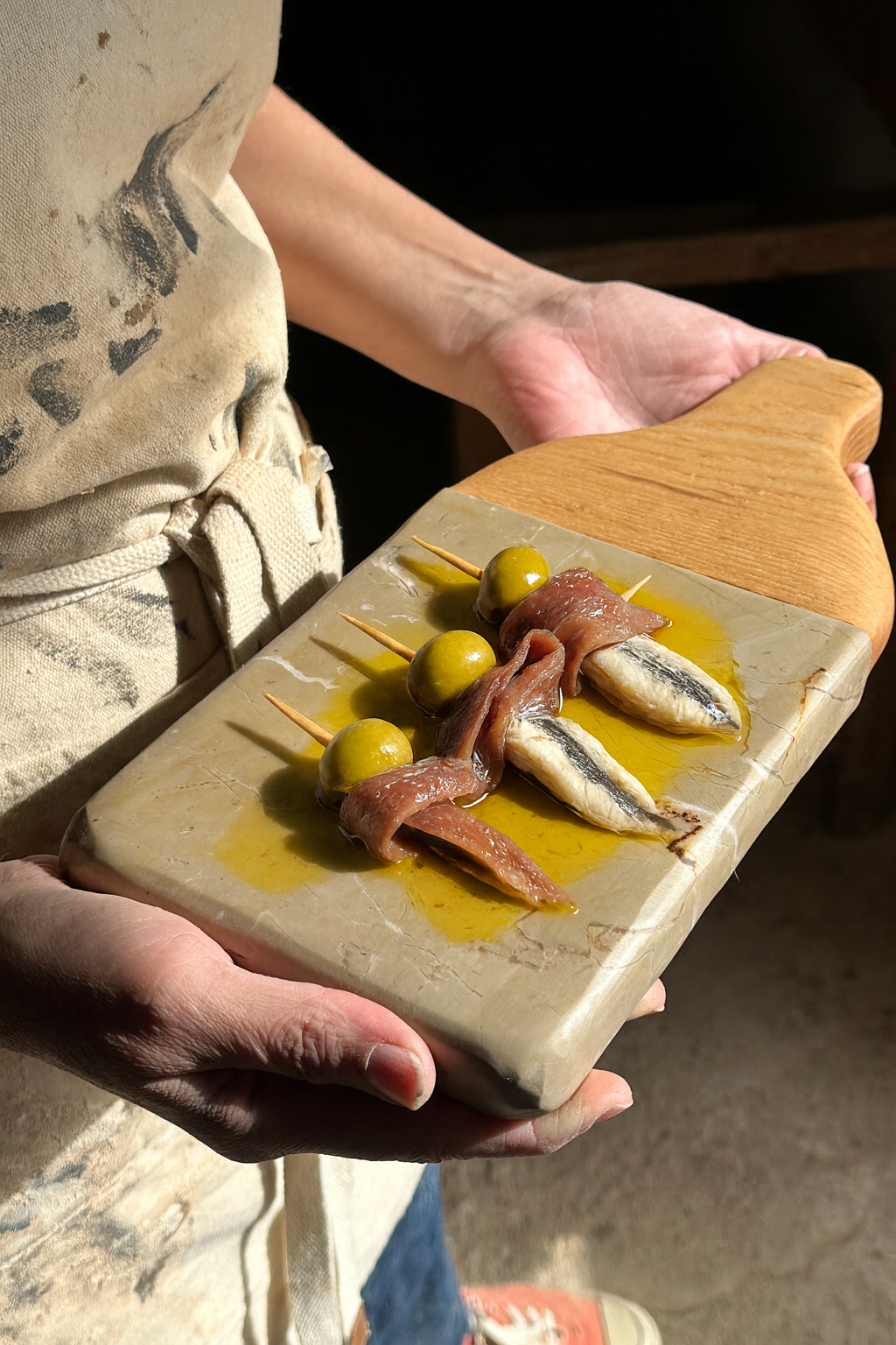 Tabla piedra y madera